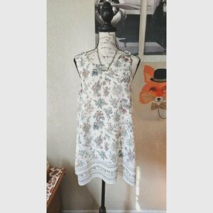 Max Studio Floral Boho Sleeveless Top  Medium